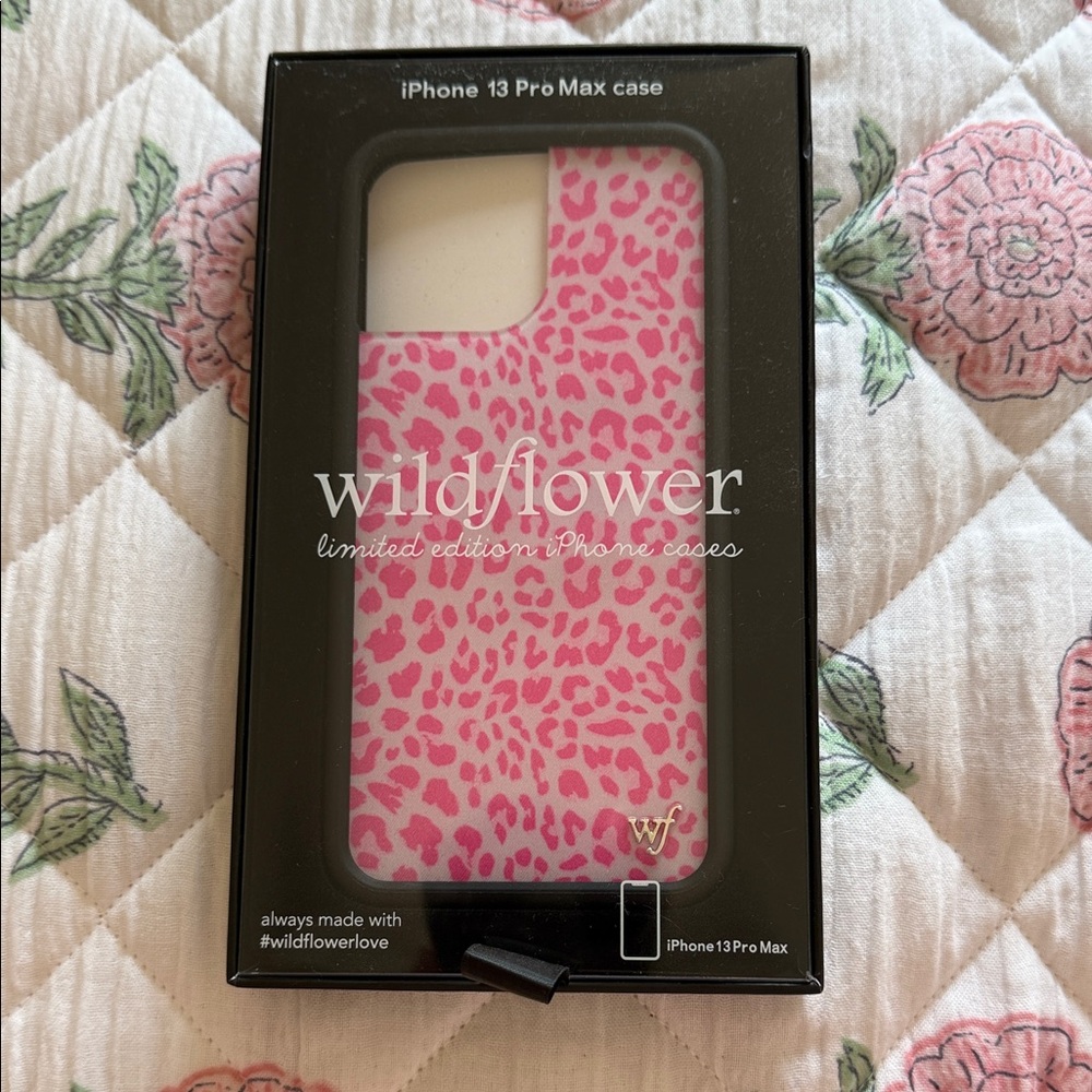 Wildflower Pink Leopard Print iPhone 13 Pro Max Case